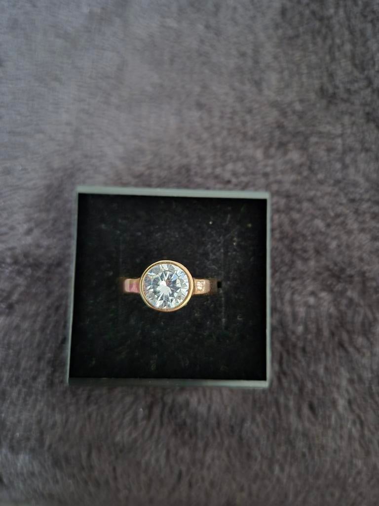 Nieuwe ring in stainless steel maat 53, Bijoux, Sacs & Beauté, Bagues, Neuf, Enlèvement ou Envoi, Rose, Fer ou Acier