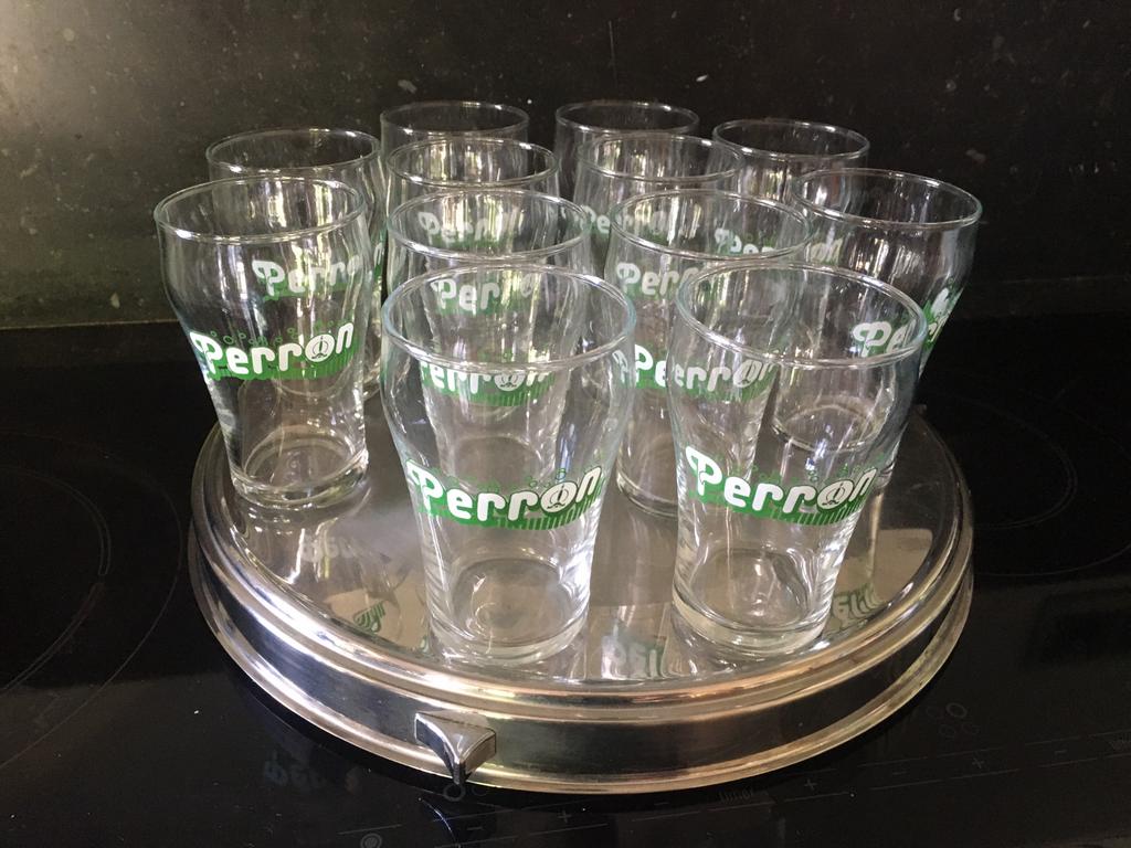 12 x PERRON glas  J.THIJS-COENEGRACHTS Munsterbilzen-Bilzen, Collections, Enlèvement ou Envoi, Utilisé, Autres types