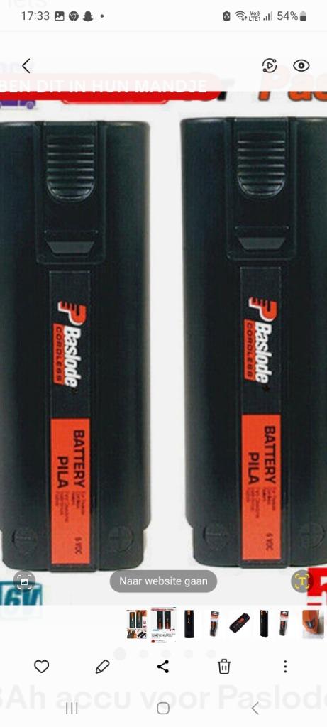 2x Paslode batterij 2x voor serie im350 im65af16 im65f16 im5, Ophalen of Verzenden, Nieuw