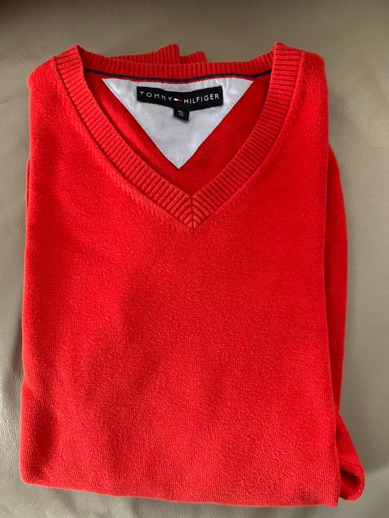 Heren trui pull Tommy Hilfiger XL rood katoen, Enlèvement ou Envoi