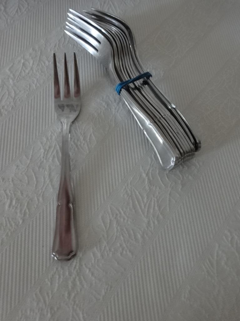Taartvorkjes, Gebruikt, Ophalen of Verzenden, Los bestek, Inox of Chroom