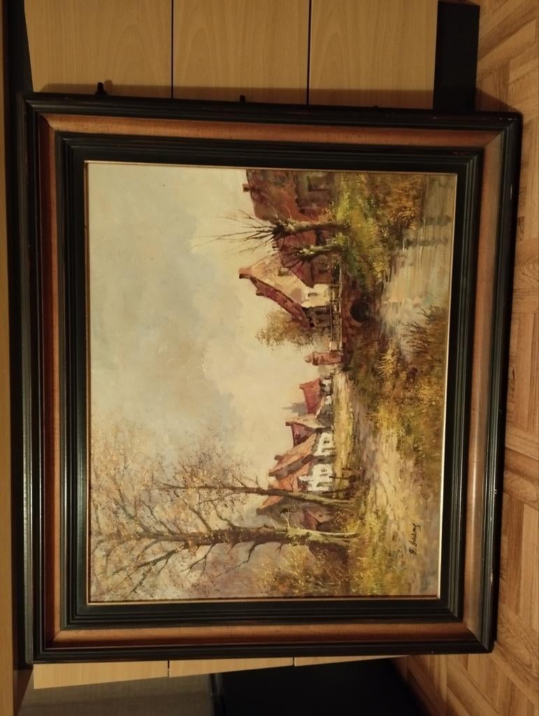 Een schilderij van de 4 cizoenen herfst, Antiek en Kunst, Kunst | Schilderijen | Klassiek, Ophalen