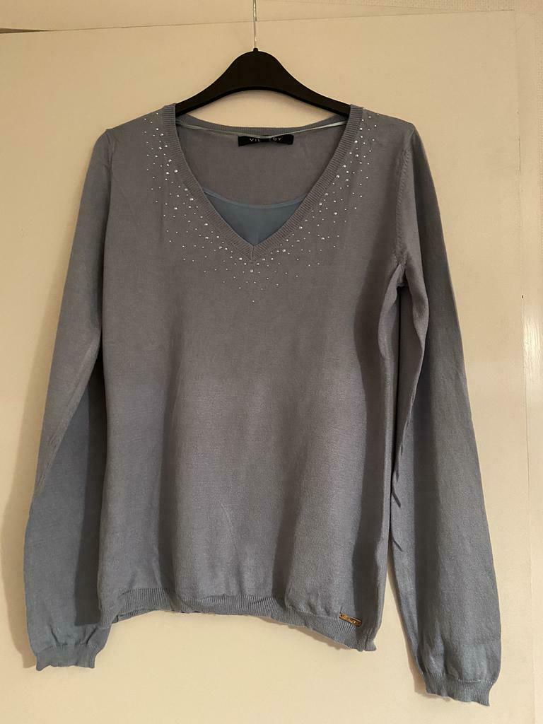 Blauw groene trui, Nieuw, Vila Joy, Maat 36 (S), Verzenden