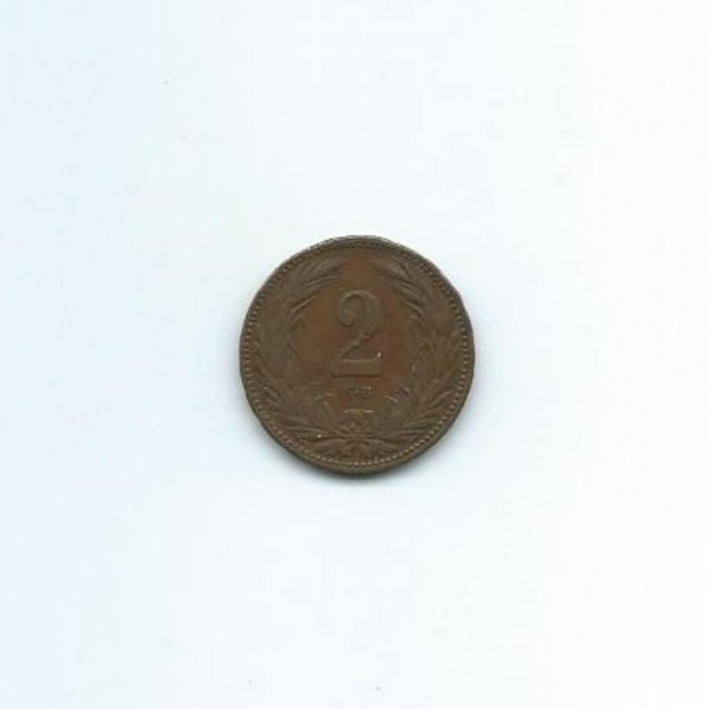 Hongarije, 2 Filler 1909 KB., Postzegels en Munten, Ophalen of Verzenden, Hongarije, Losse munt
