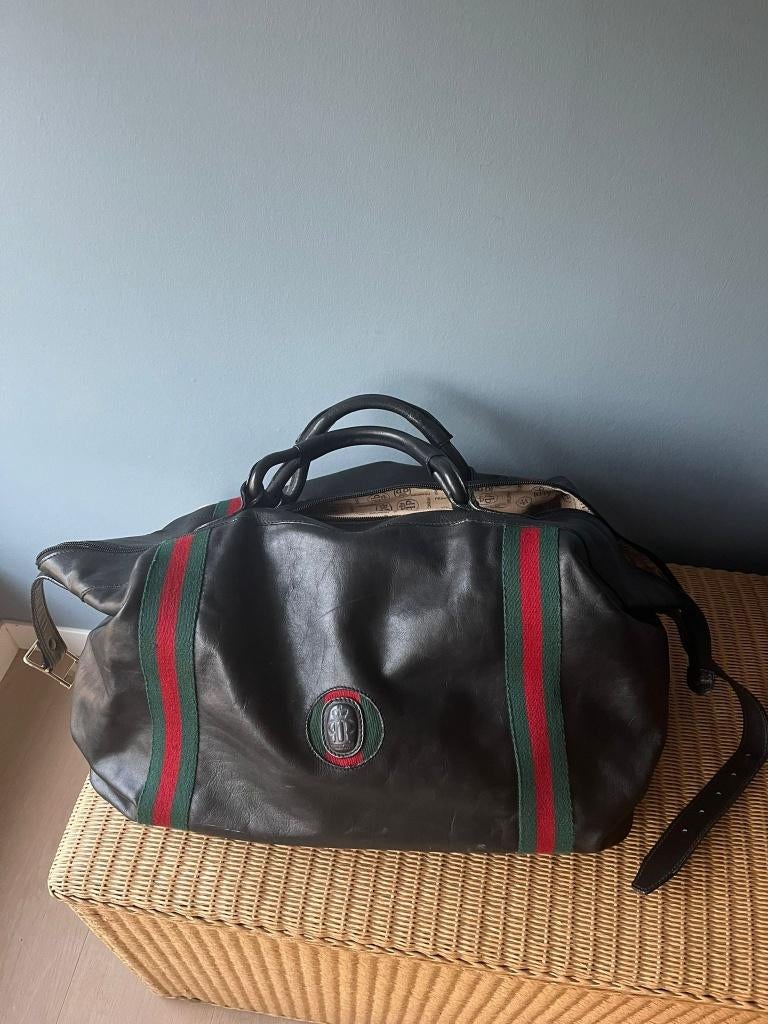 Vintage Principe lederen reistas, Ophalen of Verzenden, Gebruikt, Zwart