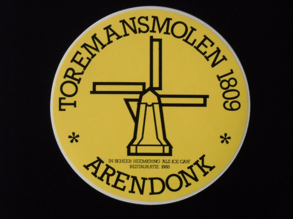 autocollant Toremansmolen 1809 - Arendonk - vieux moulin, Enlèvement ou Envoi, Neuf, Autres types