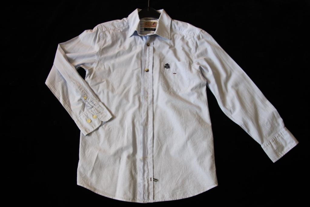 Chemise garçon à carreaux bleu clair/blanc "River woods", 10, Garçon, River Woods, Enlèvement ou Envoi, Chemise ou Chemisier