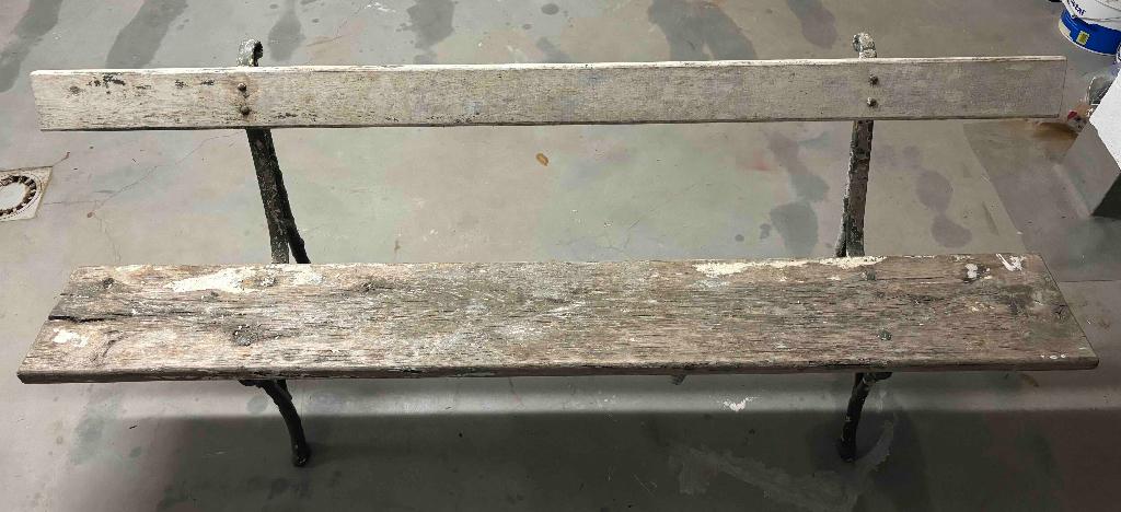 banc extérieur pour jardin en bois et fonte, Enlèvement, Utilisé, Bois