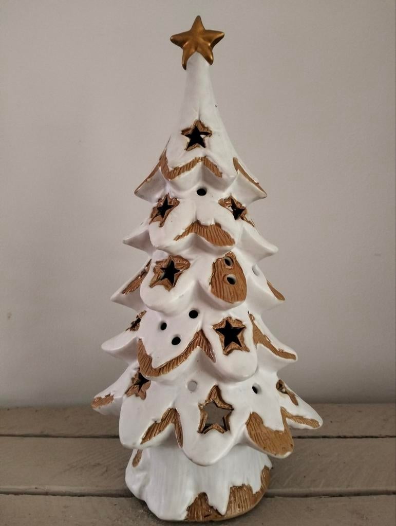 Stenen kerstboom met theelichtje, Diversen, Kerst, Ophalen, Gebruikt