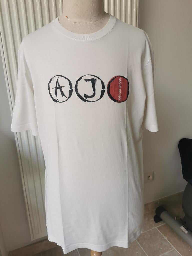Witte heren t-shirt van Armani Jeans, Kleding | Heren, T-shirts, Ophalen of Verzenden, Zo goed als nieuw, Maat 56/58 (XL)