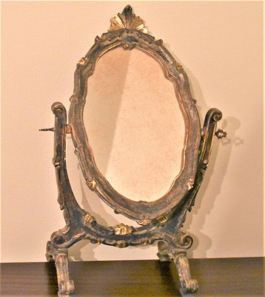 MIROIR ANTIQUE SUR PIED, Antiquités & Art, Enlèvement ou Envoi