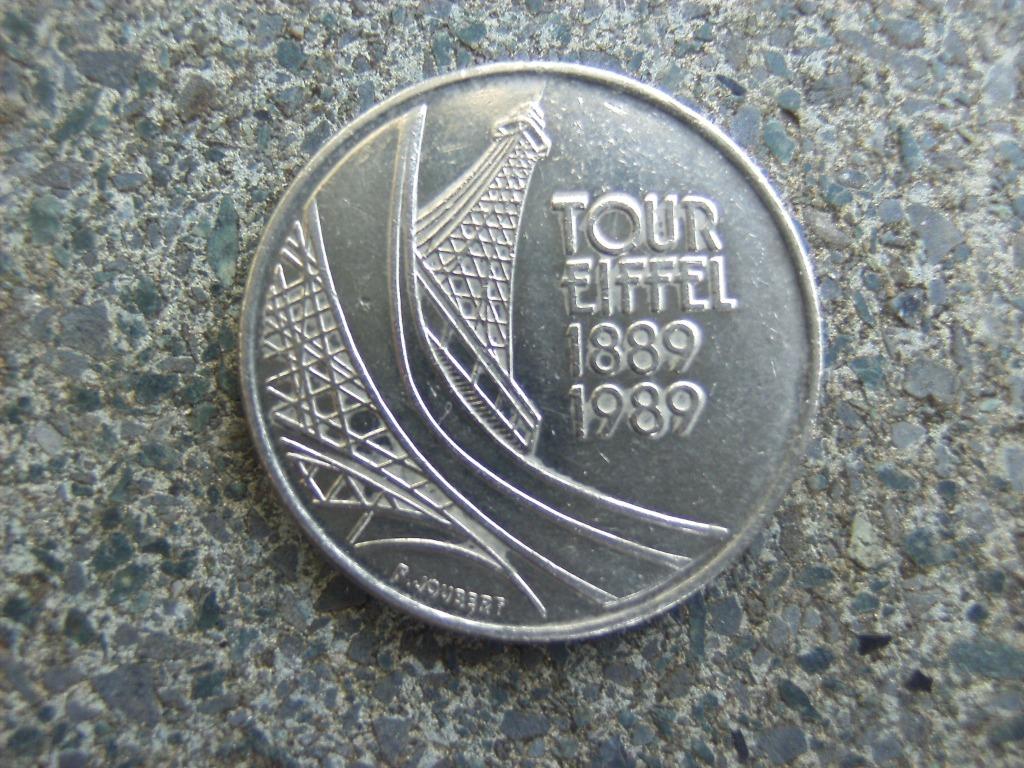 Frankrijk 5 fr cupro Eiffeltoren 1989 SUP +, Postzegels en Munten, Verzenden, Frankrijk, Losse munt