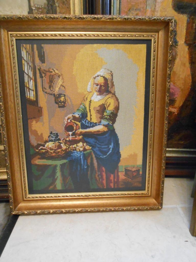 * kader met glas: het melkmeisje, Antiek en Kunst, Ophalen of Verzenden