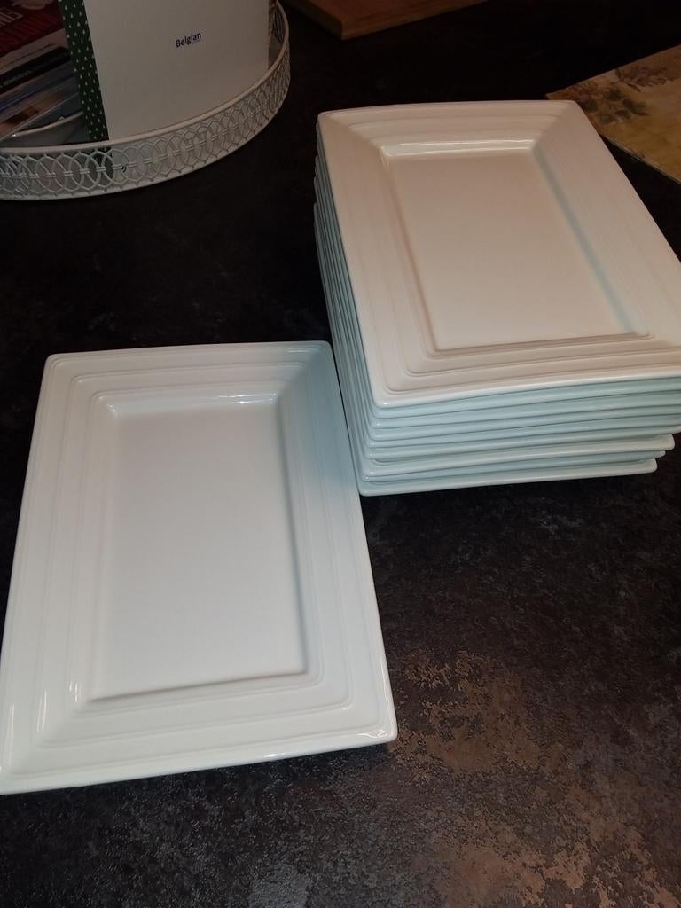 Lot (40) rechthoekige borden, borden, dessert borden., Huis en Inrichting, Keuken | Servies, Ophalen, Zo goed als nieuw, Porselein