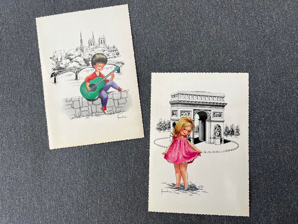Vintage kaarten kindjes, Ophalen of Verzenden