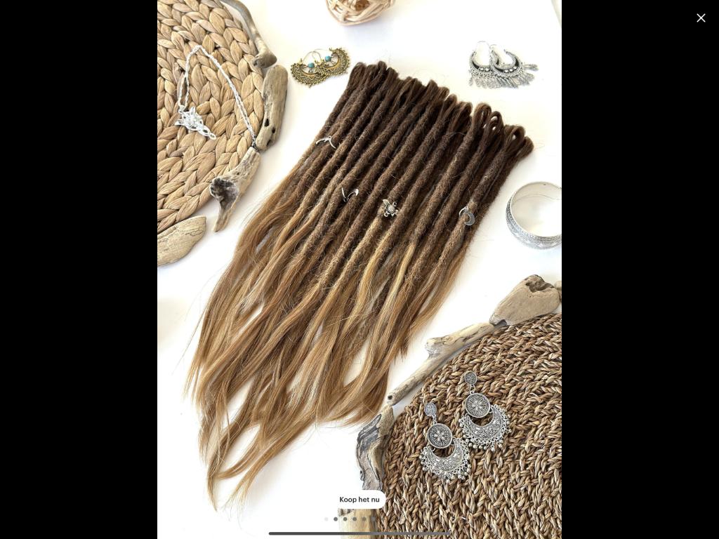 Ombrebruin/tarweblond dreadlock extension ECHT haar, Ophalen of Verzenden, Nieuw