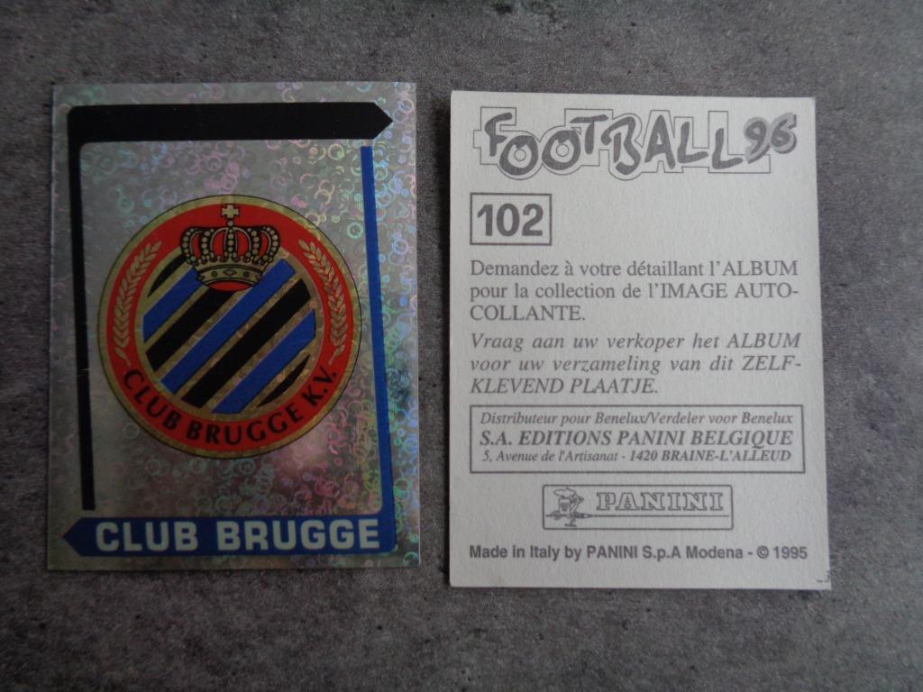 AUTOCOLLANT PANINI FOOTBALL 96 BADGE DU CLUB DE BRUGES, Envoi, Comme neuf, Autocollant