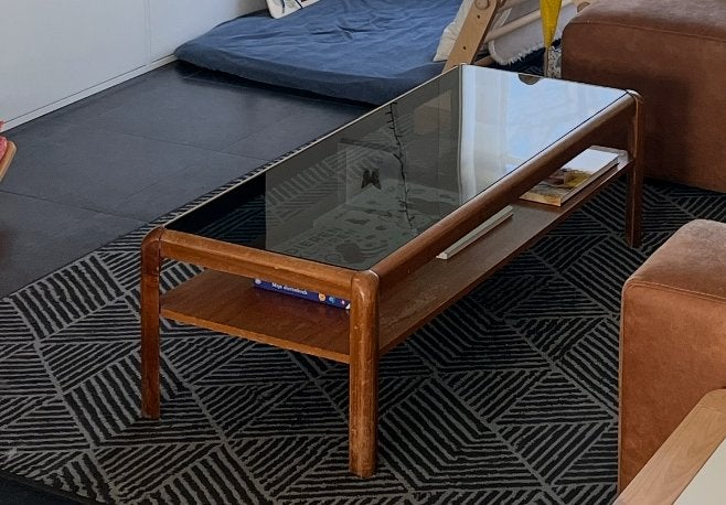 Vintage salontafel, Huis en Inrichting, Tafels | Salontafels, Ophalen, Gebruikt, 50 tot 100 cm, 100 tot 150 cm