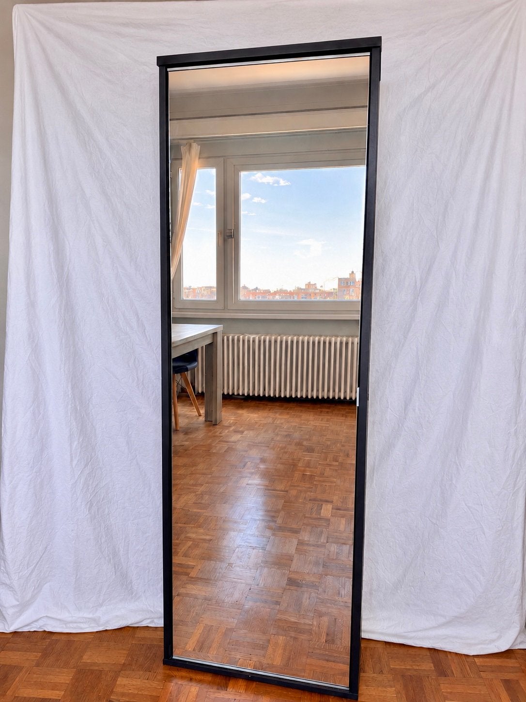 Schoenenkast met spiegel — 53,5 x 18,5 x 163,5 cm, Ophalen, Zo goed als nieuw