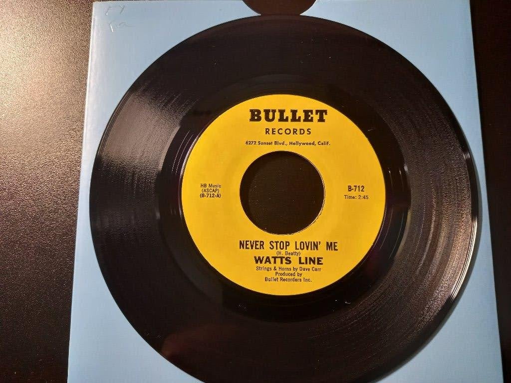 Watts Line — Never Stop Lovin' Me « Funk, Soul, Disco », 7 inch, Comme neuf, Housse de protection extérieure, Autres types