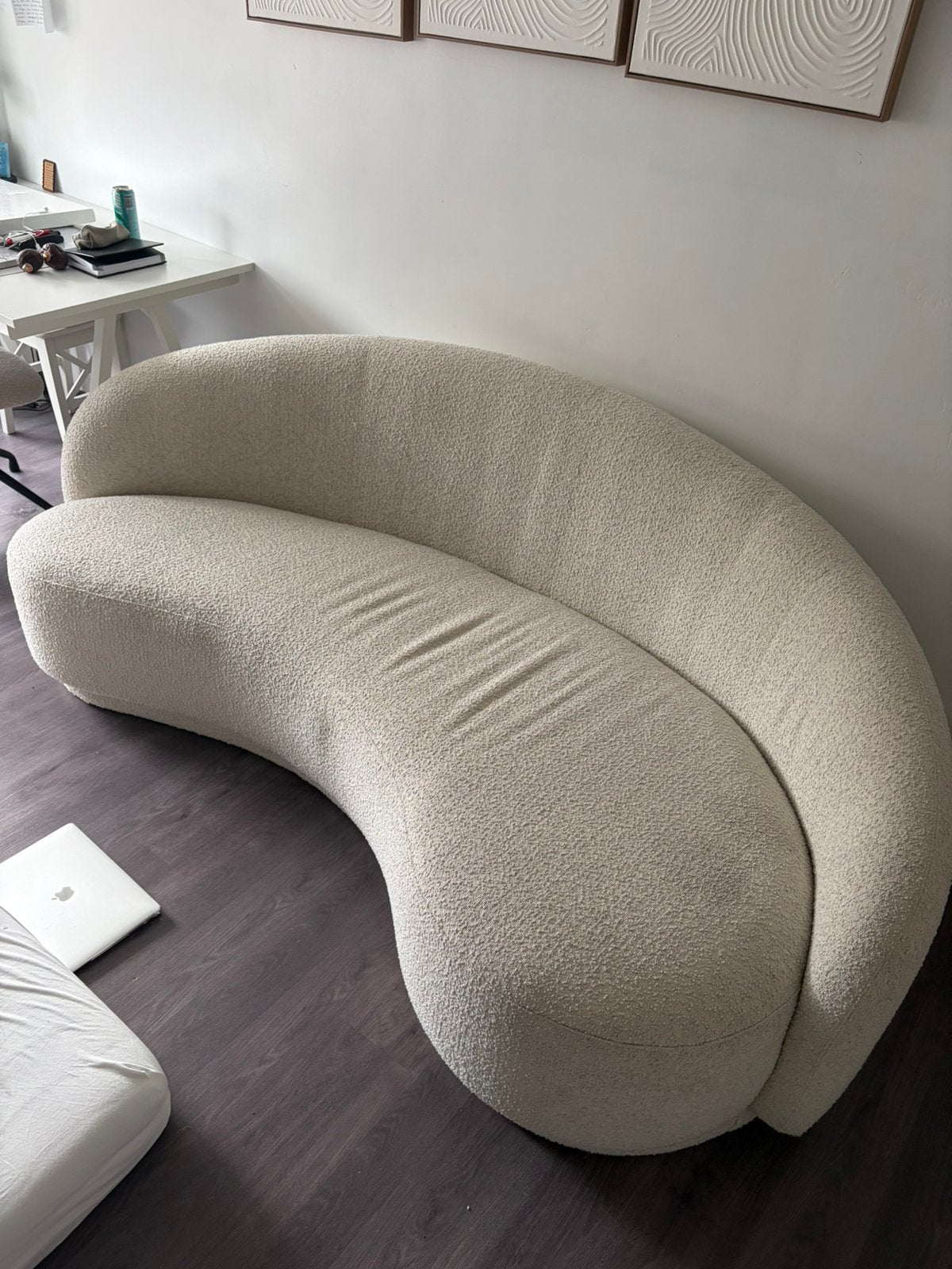 Zetel teddy boucle maison du monde, Huis en Inrichting, Ophalen, Gebruikt, 150 tot 200 cm, Driepersoons