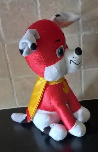 Paw Patrol Super Pups Marshall knuffel - 28 cm, Zo goed als nieuw, Wasbaar, Paw Patrol, Hond
