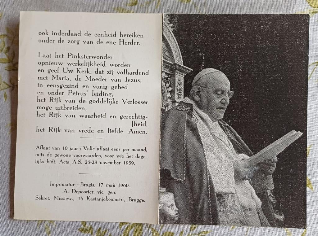Bidprentje concilie Johannes XXIII uit 1960, Ophalen of Verzenden