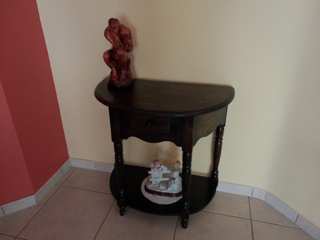 Petite console / table d’appoint classique avec tiroir, Maison & Meubles, Tables | Tables d'appoint, Comme neuf, Enlèvement, Ovale