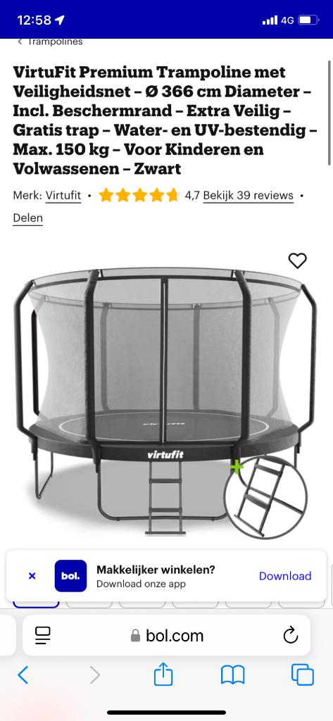 Trampoline, Ophalen, Zo goed als nieuw