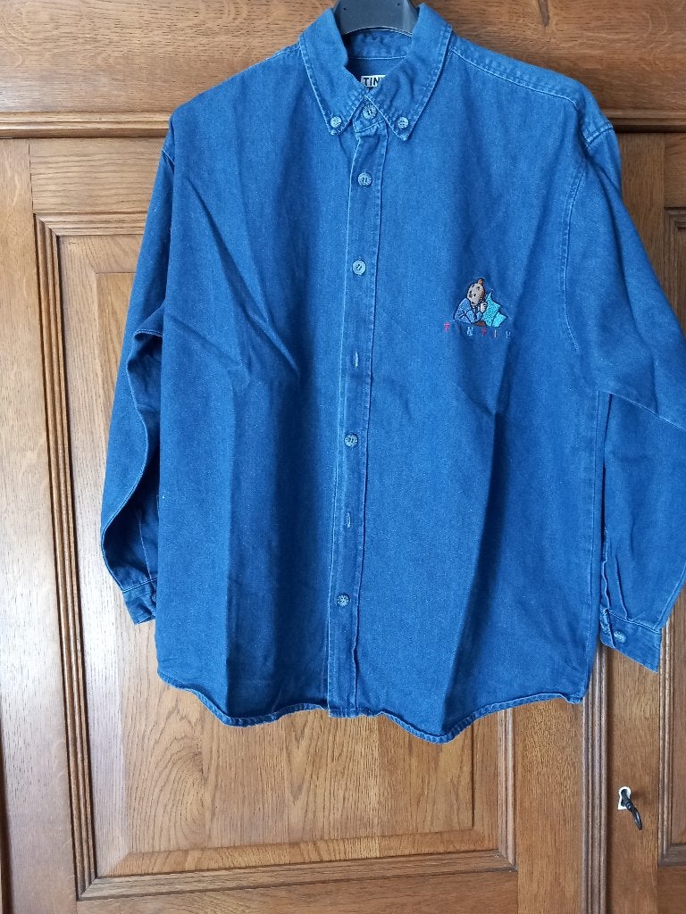 TINTIN - chemise coton - L.M. - taille 12 ans, Garçon, Chemise ou À manches longues, Comme neuf, Tintin