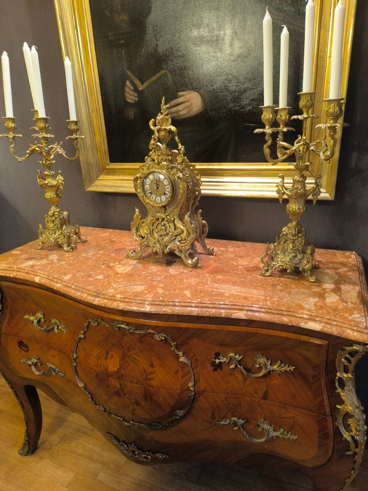 Ensemble cheminée horloge et bougeoirs, Enlèvement