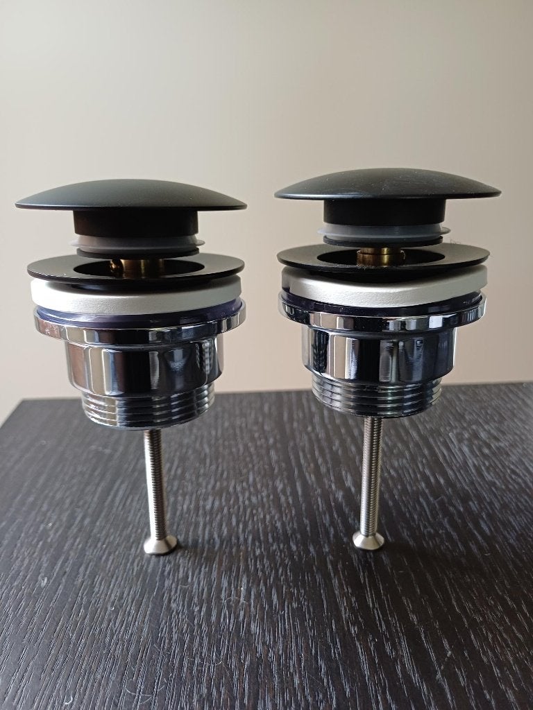 Santeg Unistop Afvoerplug / Crepine – mat zwart (Nieuw), Doe-het-zelf en Bouw, Ophalen of Verzenden, Nieuw, Koper, Wastafel