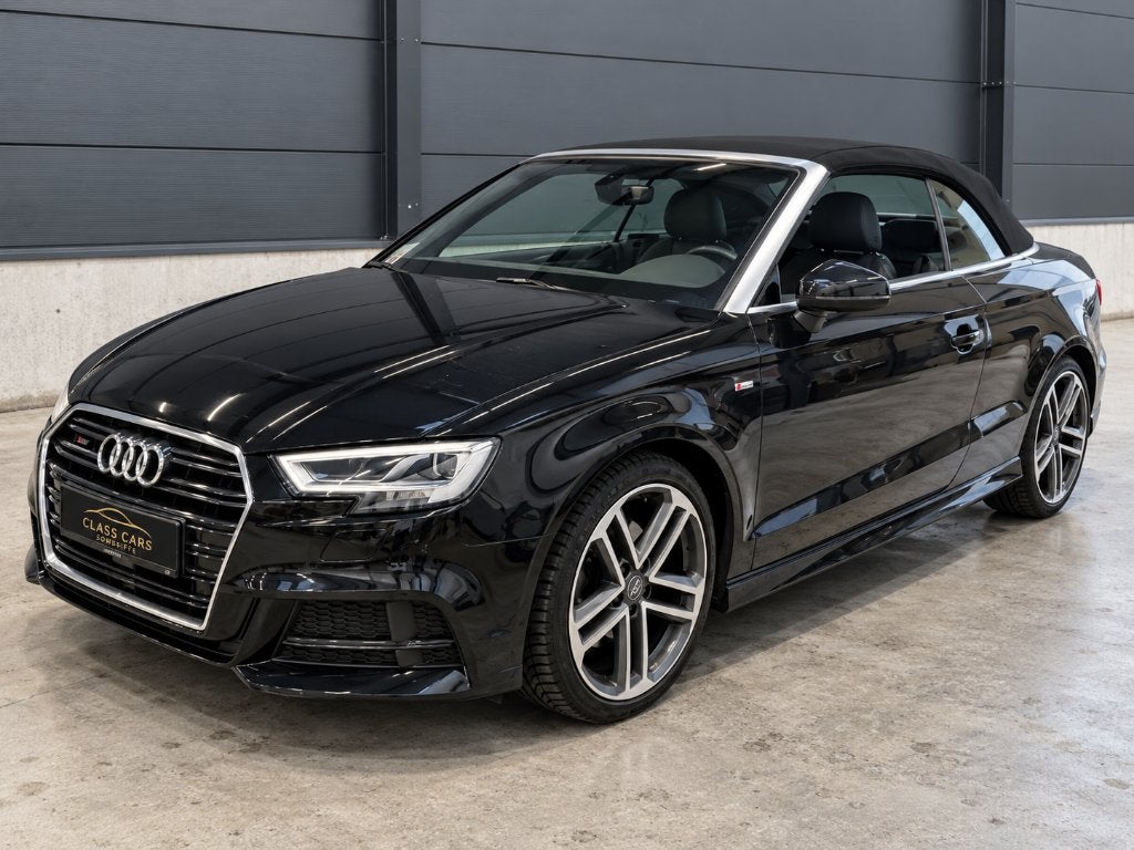 AUDI A3 CABRIO 35 TFSI S-LINE AUTO FULL LED CARNET COMPLET, Auto's, 1498 cc, 4 cilinders, Cabriolet, Zwart