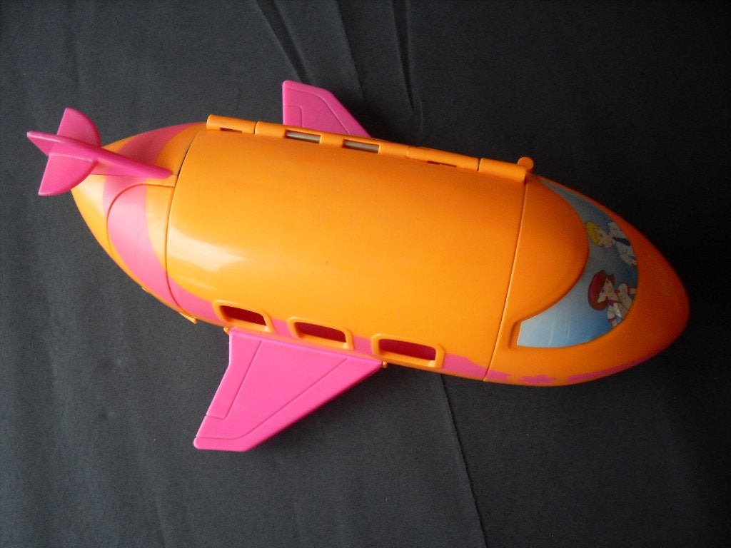 Polly Pocket: Vintage vliegtuig + 2 karakters, Ophalen, Zo goed als nieuw