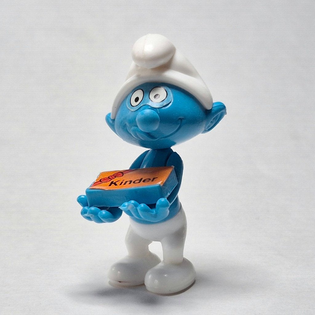 Schtroumpfs 1990 Schtroumpf avec chocolat, Collections, Enlèvement ou Envoi, Utilisé, Figurines