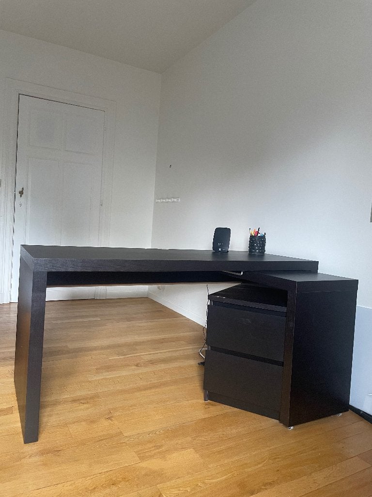 IKEA bureau, Ophalen, Zwart, Gebruikt, Met lades