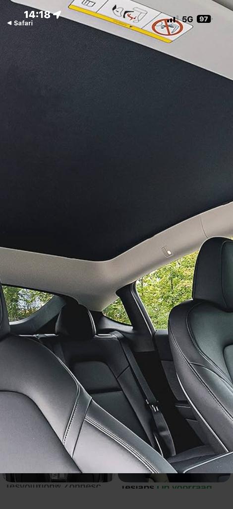 Tesla Y zonnescherm glazen dak, Auto diversen, Auto-accessoires, Ophalen, Zo goed als nieuw
