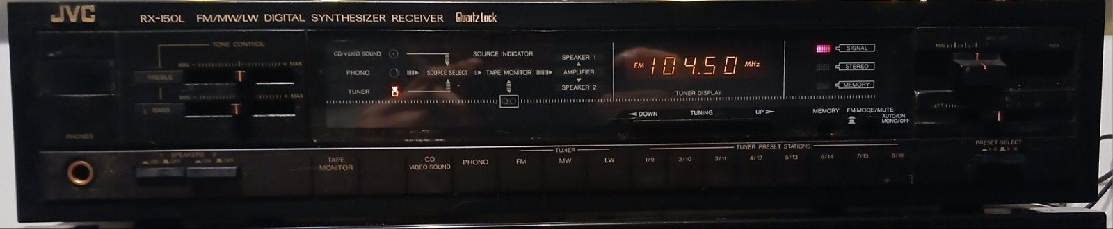 JVC RX-150L Stereo Receiver – In perfecte staat (met Phono), Enlèvement, Stéréo, JVC