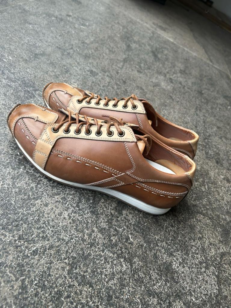Stokton Italiaanse heren sneaker Botti 1913 leer maat 40, Kleding | Heren, Schoenen, Verzenden, Zo goed als nieuw, Bruin