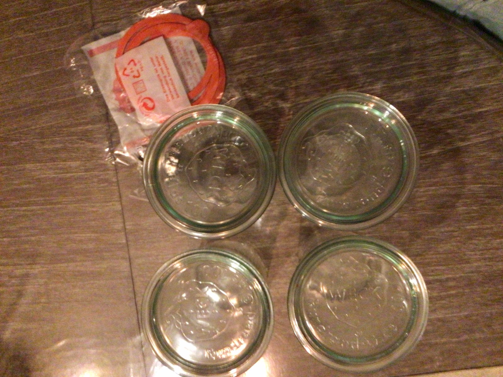 4 bocaux Weck de 750 ml avec accessoires, Maison & Meubles, Enlèvement ou Envoi, Autres marques, Pot de stockage, Neuf