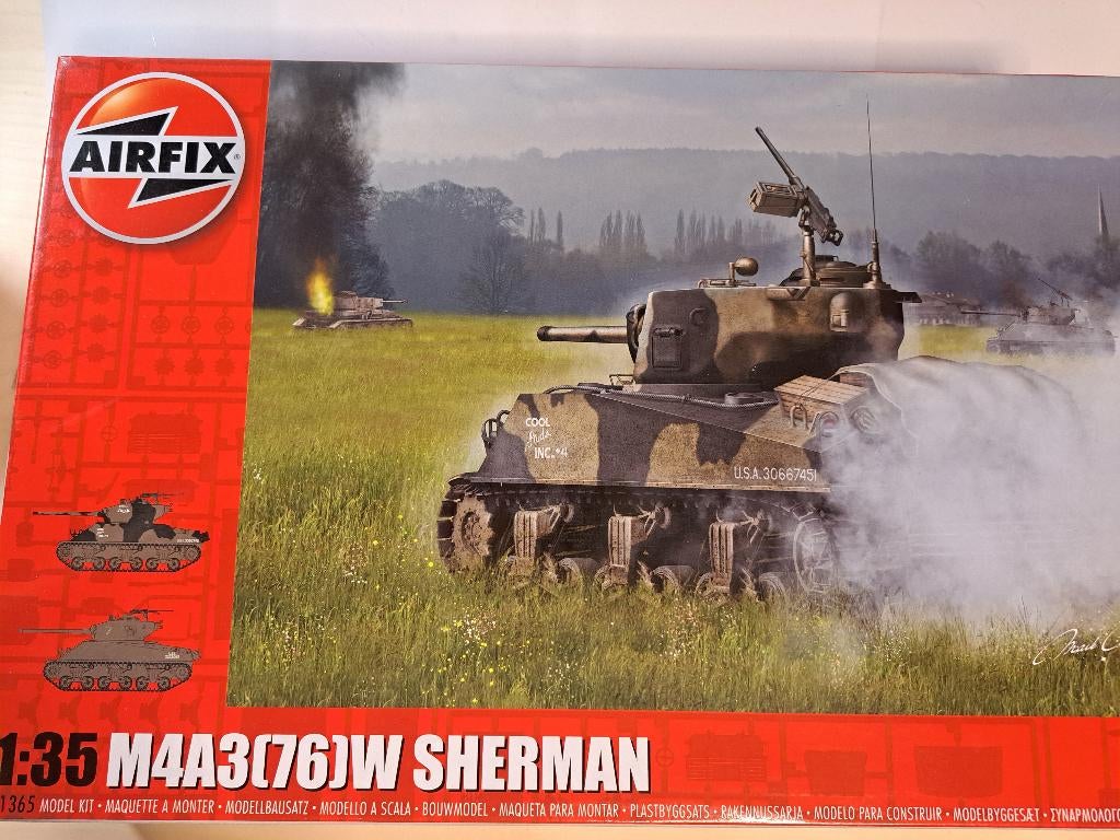 Airfix | Nr. A1365 | 1:35 - M4A3(76)W Sherman, Hobby & Loisirs créatifs, Modélisme | Voitures & Véhicules, Neuf, Tank, Airfix