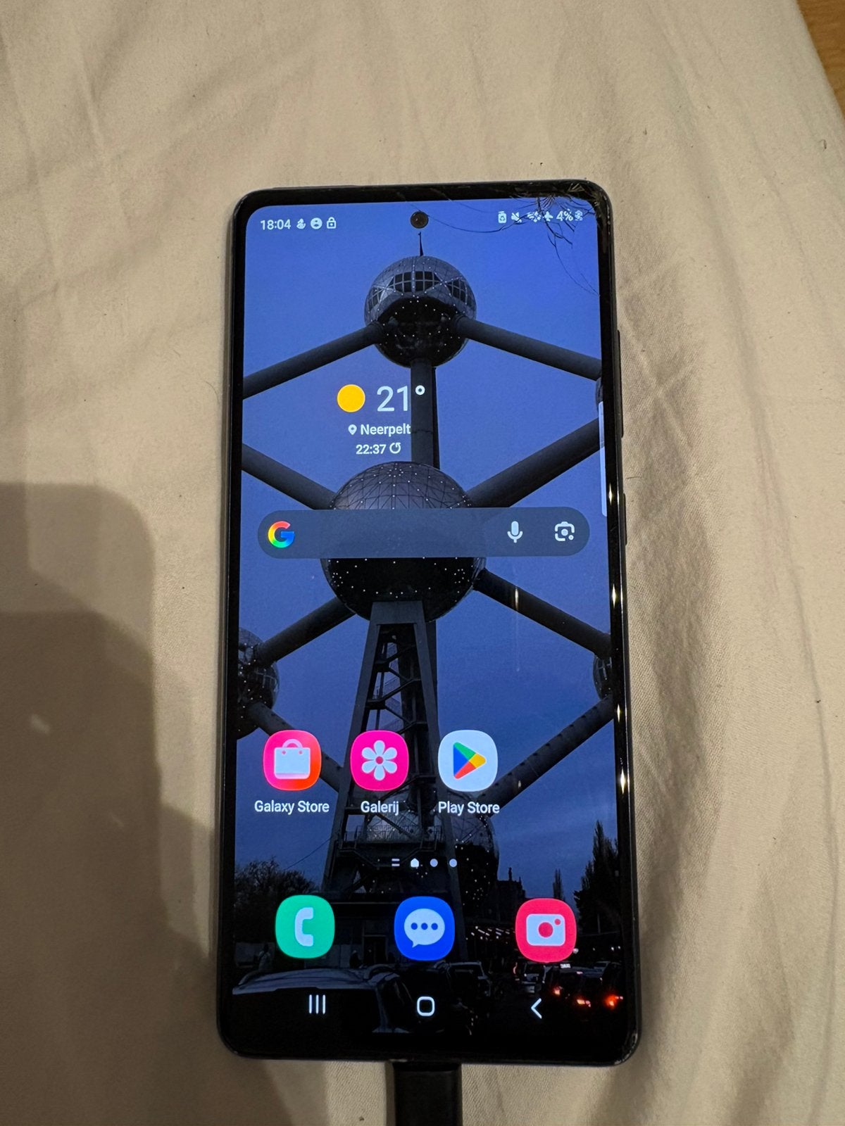 Samsung galaxy S20 fe 5G met barst in het scherm, Ophalen of Verzenden, Gebruikt, Blauw, Galaxy S20