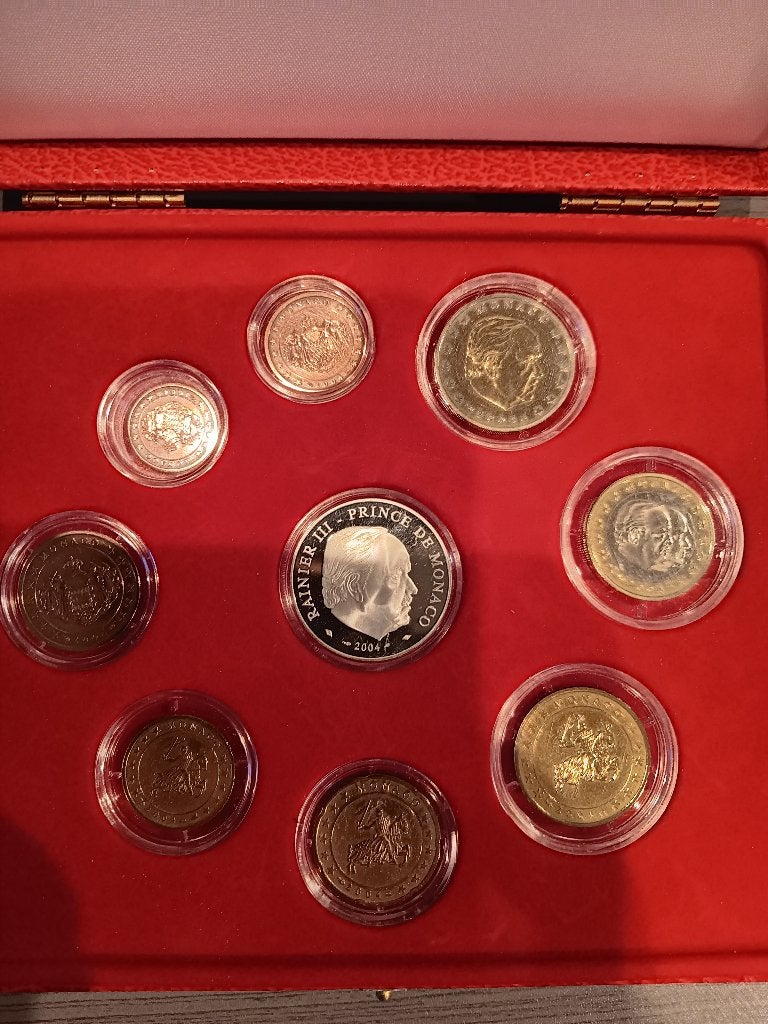 Munten Monaco volledige 2004 UNC, Postzegels en Munten, Munten | Europa | Euromunten, Ophalen, Monaco, Setje
