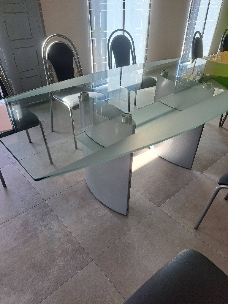 Eettafel, Huis en Inrichting, Ophalen, Zo goed als nieuw, Glas
