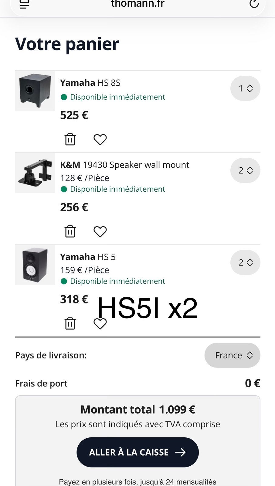 speakers + wall mount + subwoofer, Enlèvement ou Envoi, Comme neuf