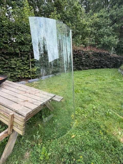 glaswand, Doe-het-zelf en Bouw, Ophalen, Zo goed als nieuw, Chroom, Bad