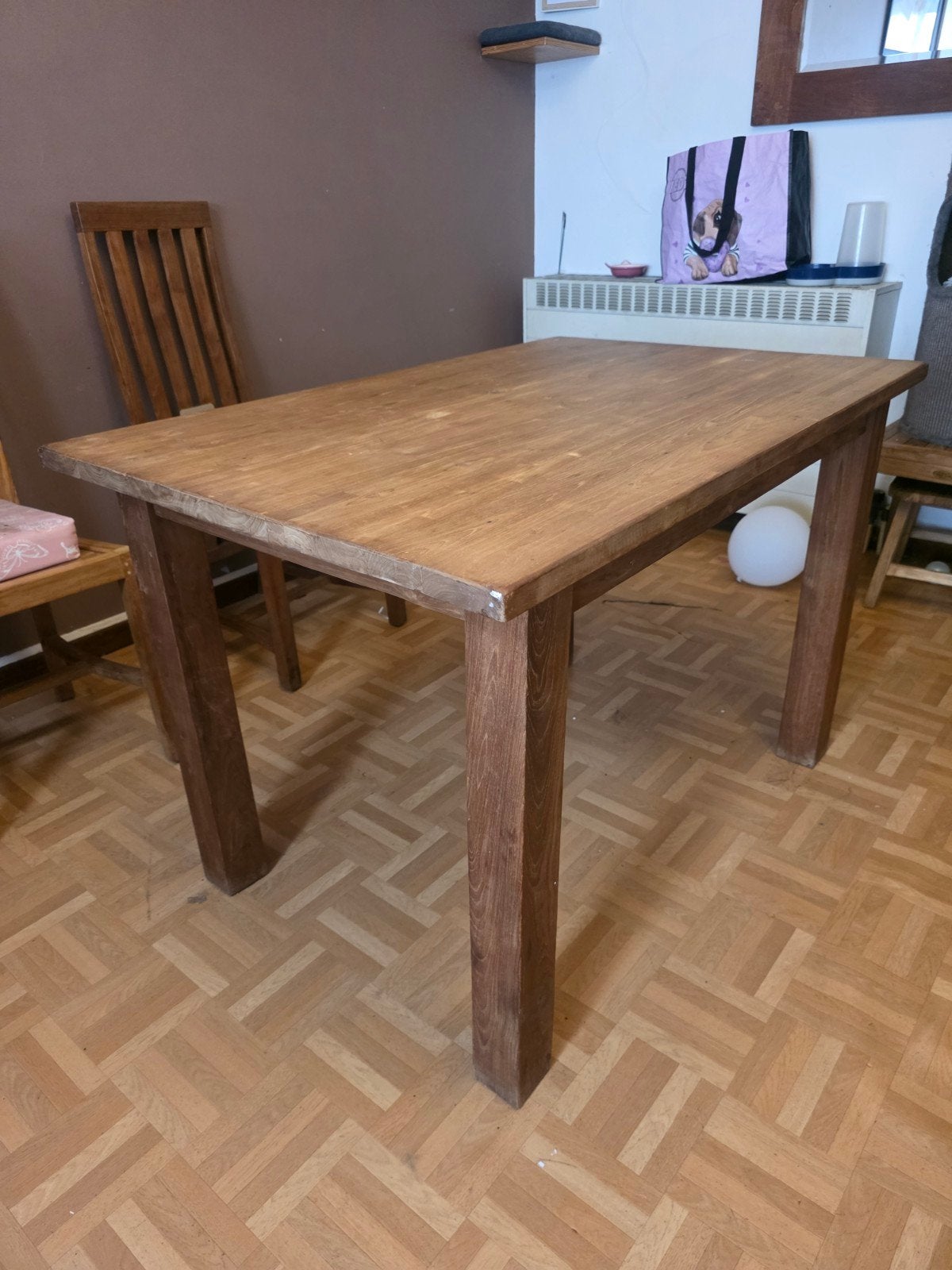 teakhout eettafel 120cm, Ophalen, Teakhout
