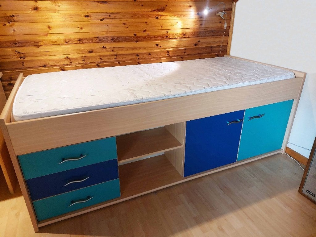 Hoogslaper + Bureau, Ophalen, Gebruikt, Eenpersoons, Hoogslaper
