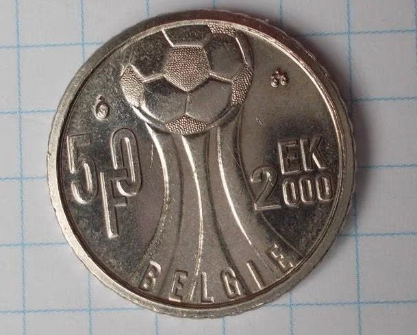 Munt 50 BEF EK 2000 Nederlanstalig, Ophalen of Verzenden, Losse munt