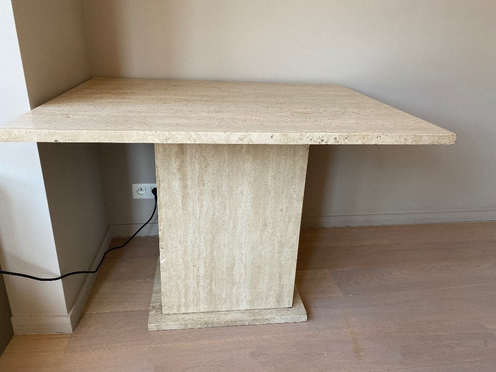 Table en travertin, Maison & Meubles, Vintage - klassiek, Enlèvement, Utilisé, 75 cm ou plus